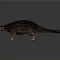 3D Ankylosaurus Dinosaur Model With Scaled Armored Body And Open Mouth