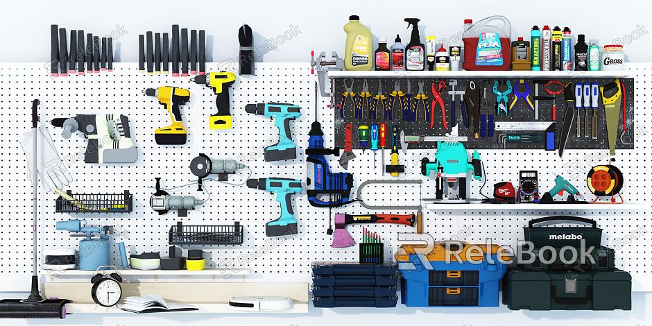 Modern Tools Auto Repair Tools Tools Wall Hardware Tools Wall Edition Impact Drill Electric Drill Wrench Hardware Repair Tools Machine Repair Tools model