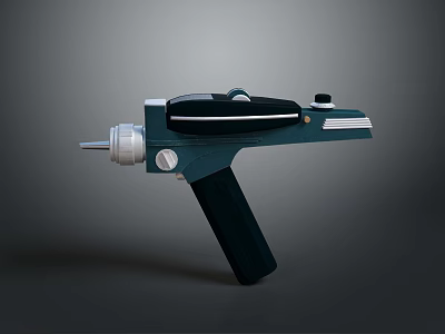 Sleek Futuristic Sci Fi Weapon Design Featuring Black Silver Finish And Ergonomic Grip 3d model