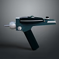 Sleek Futuristic Sci Fi Weapon Design Featuring Black Silver Finish And Ergonomic Grip