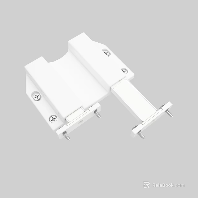 White Plastic Bracket Component With Screw Mounting And Connecting Structure Design 3d model