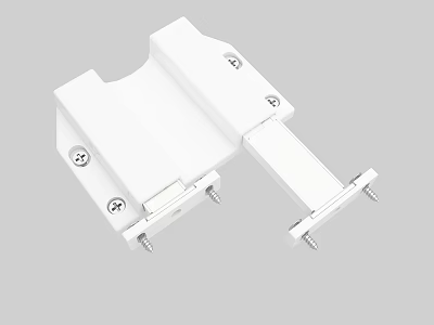 White Plastic Bracket Component With Screw Mounting And Connecting Structure Design 3d model