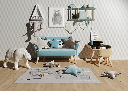 Modern Furniture Children's Toy Polar Bear 3d model