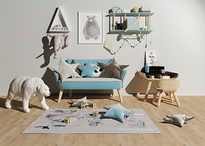 Modern Furniture Children's Toy Polar Bear 3d model