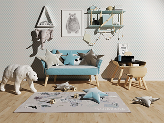 Modern Furniture Children's Toy Polar Bear 3d model