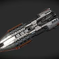 Futuristic Sci Fi Spaceship With Metallic Exterior And Advanced Engine Components 3d model
