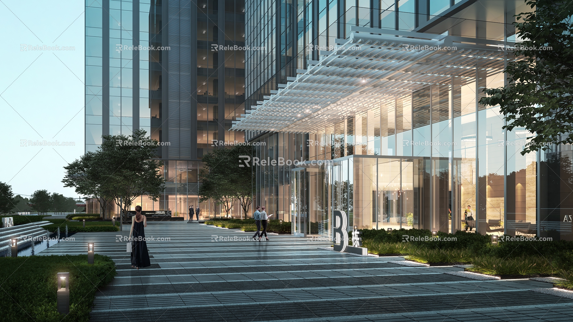 Office Entrance Office Building Square Office 3d model