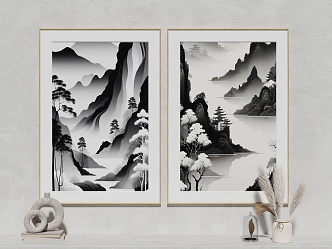 Landscape Hanging Painting Abstract Painting Decorative Painting 3d model