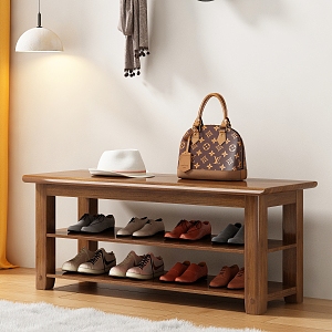 Nordic Walnut Shoe Cabinet 3d model