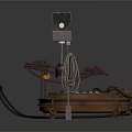 Vintage Mechanical Components With Round Base Metal Chain And Lamp Holder