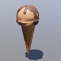 Delicious Frozen Cold Drink With Chocolate Drizzle On Waffle Ice Cream Cone
