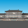Chinese Style Tang Style Tourist Service Center 3d model
