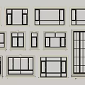 Various Window Frame Designs With Different Styles And Patterns On 3d model