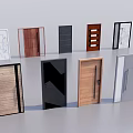 Various Security Door Designs With Different Materials And Modern Styles 3d model