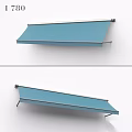 Blue Retractable Awning Component With Metal Frame And Wall Mount Structure 3d model