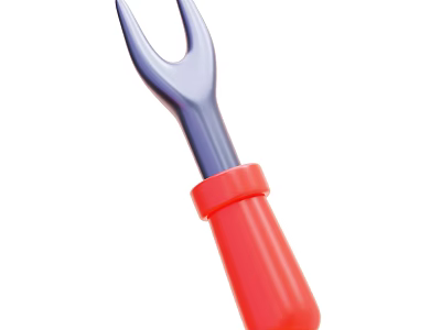 Durable Silver Metal Kitchen Utensil With Red Plastic Handle For Cooking 3d model