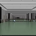 Spacious Fitness Studio With Mirrored Walls Ballet Barres Green Flooring And Exercise Balls