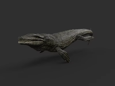 Ancient Aquatic Reptile With Scaly Skin Long Snout And Flipper Limbs 3d model