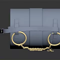 Light Blue Box Bag With Golden Rings Chain Lock And Cross Pendant