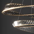 Modern Spiral Crystal Chandelier With Transparent Crystal And Golden Frame Design