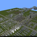 Aerial Planning of Urban Area with Detailed Building Layout Streets and Green Spaces