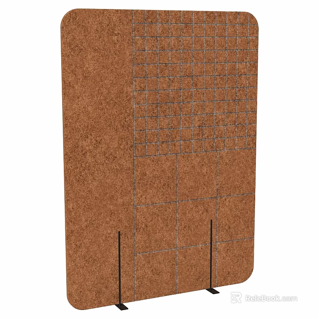 Modern Brown Two-Seater Sofa With Grid Patterned Backrest And Comfortable Seating 3d model 