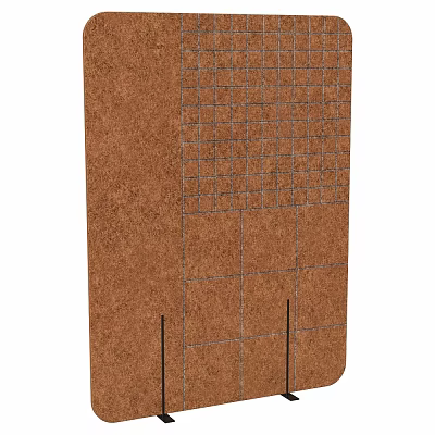 Modern Brown Two-Seater Sofa With Grid Patterned Backrest And Comfortable Seating 3d model