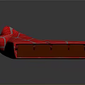 Red Wrapped Chocolate Bar With Square Brown Pieces And Smooth Glossy Surface