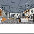 Modern Stylish Menswear Clothing Store With Marble Facade And Elegant Garment Display In Shopping Mall