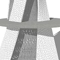 Modern Tower Architectural Design With Sleek Structure Base Support And Shadow Effect 3d model