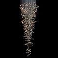 Elegant Modern Spiral Transparent Crystal Chandelier With Hanging Lighting Elements