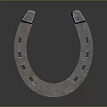 Metallic U Shaped Horseshoe With Square Ends And Shiny Surface On Dark Background 3d model