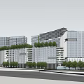 Modern Shenzhen Hospital Building With Glass Curtain Walls Green Roofs And Trees