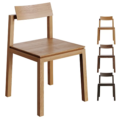Simple Modern Wooden Dining Chairs With Various Color Options For Dining Room 3d model