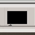 Modern TV Background Wall Design With Light Colored Panel TV Stand And Decorations 3d model