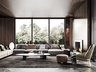 Modern living room Italian sofa combination 3d model