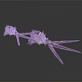 Two Intricate Spiked Fantasy Weapons With Purple Metal Texture And Sharp Blades