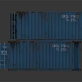 Three Blue Shipping Containers With Stacked Units And One Open Door