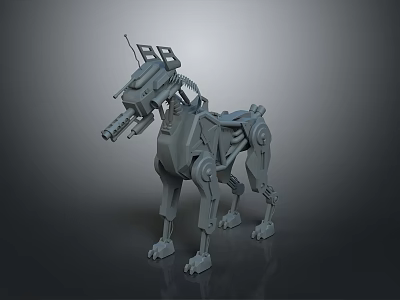 Mechanical Dog Robotic Character With 3D Model Structure And Metal Joint Components 3d model