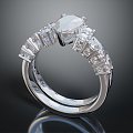 Modern Ring Diamond Ring Gem Ring Women's Ring 3d model