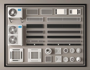 Modern air outlet air conditioning outlet 3d model