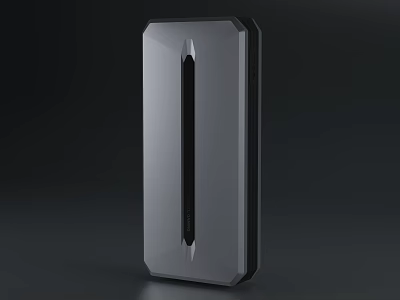 Sleek Silver Mobile Power Bank With Modern Rectangular Design And Metallic Finish 3d model