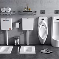 White Toilet in Modern Bathroom with Sleek Ceramic Design and Clean Fixtures