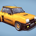 Yellow Turbo Racing Car With Benvenuto Citroen Logo And Alloy Wheels