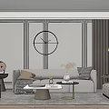Modern sofa coffee table combination 3d model