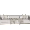 Modern three-seat sofa multiplayer sofa 3d model