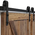 Wooden Barn Doors With Rustic Design Diagonal Braces And Panel Details 3d model