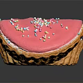 Pink Frosted Tart With Colorful Sprinkles Purple Filling White Cream And Crunchy Shell