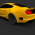 Yellow Sports Car With Streamlined Body Black Spoiler Red Tail Lights And Black Alloy Wheels