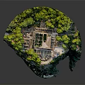 Ancient Ruins Site Surrounded by Lush Green Vegetation and Trees